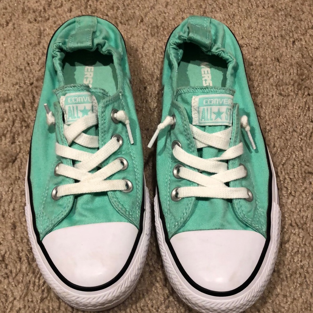 Mint green women’s converse sneakers
